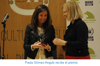 Paula Gómez-Angulo recibe el premio