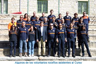 Algunos de los voluntarios roceños asistentes al Curso
