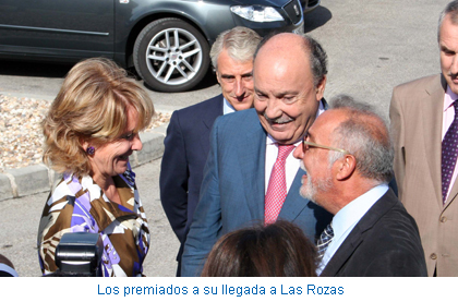 Los premiados a su llegada a Las Rozas