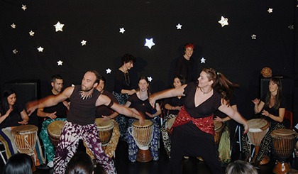 Alumnos taller percusion