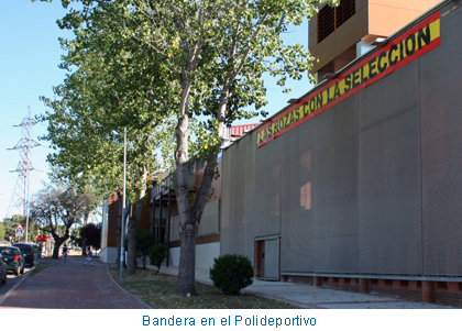 Bandera en el Polideportivo