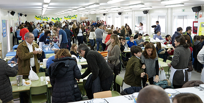 Aspecto del comedor del colegio