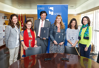 Con las representantes del AMPA