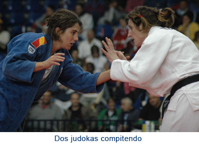 Dos judokas compitiendo