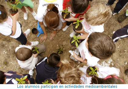 Los alumnos participan en actividades medioambientales