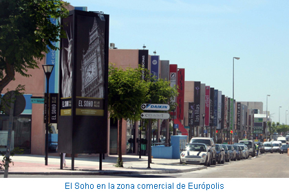 El Soho en la zona comercial de Európolis