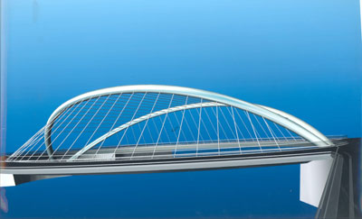 Recreación informática del futuro Puente de Las Matas