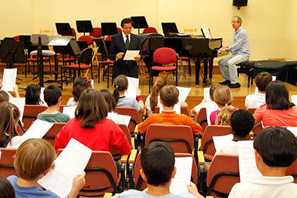 Con los alumnos de música