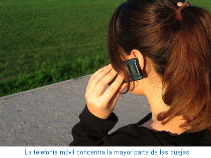 La telefonía móvil concentra la mayor parte de las quejas