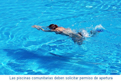 Las piscinas comunitarias deben solicitar permiso de apertura