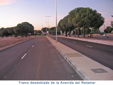 Tramo desdoblado de la Avenida del Retamar