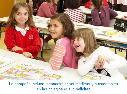 La campaña incluye reconocimientos médicos y bucodentales en los colegios que lo soliciten