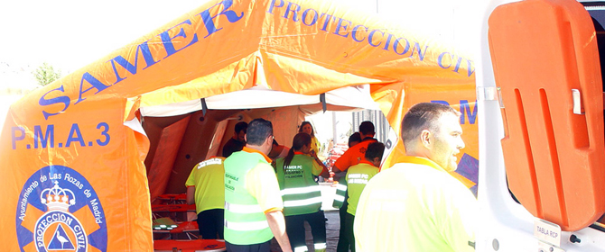 Atención en el hospital de campaña