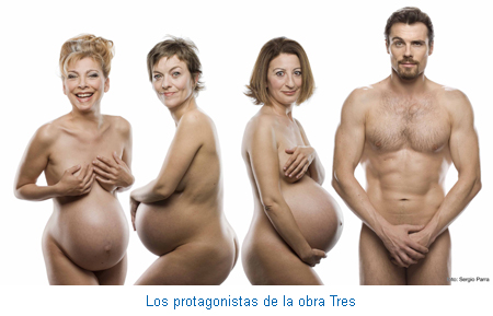 Los protagonistas de la obra Tres