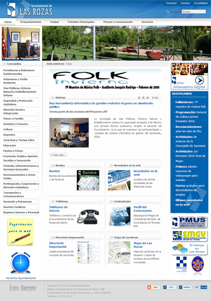Página web del Ayuntamiento de Las Rozas