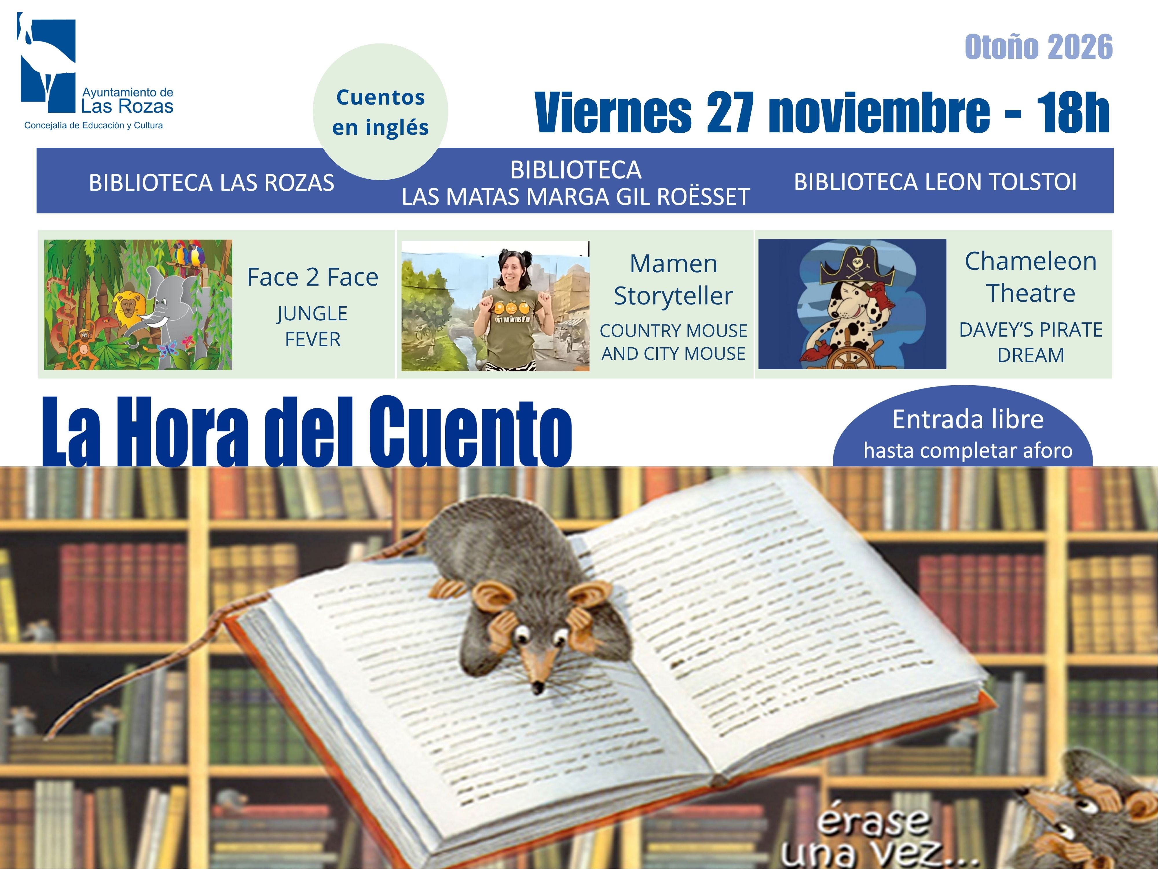 La Hora del Cuento en inglés - 27 de noviembre