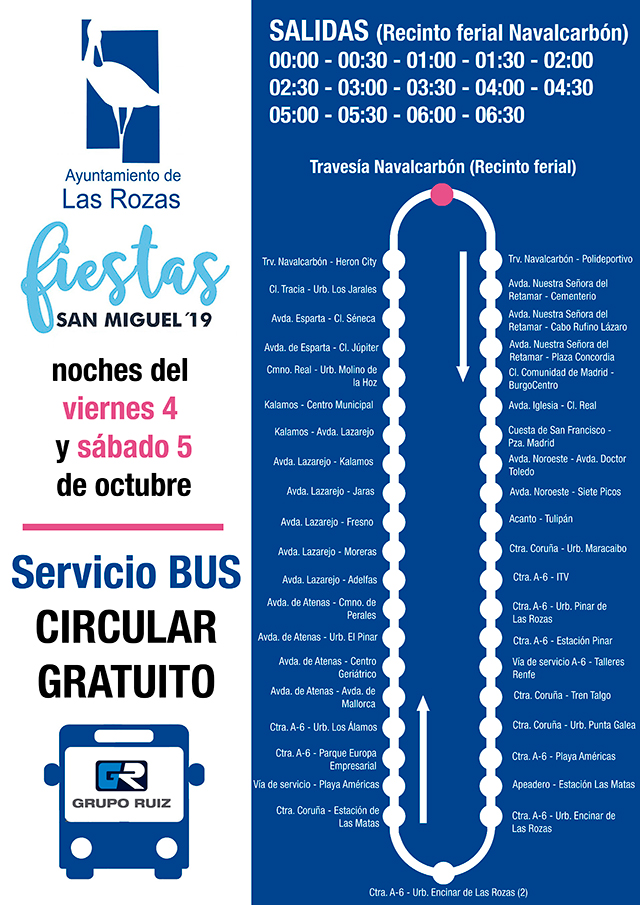 Las Rozas pone en marcha autobuses nocturnos gratuitos para las Fiestas de San Miguel