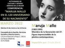 CONFERENCIA: “MARUJA MALLO  EN EL 120 ANIVERSARIO DE SU NACIMIENTO” 