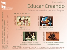 Comienzan las preinscripciones en los Talleres de enero a marzo de Música Clásica y Artes Plásticas. Educar Creando (6*a10 años) (* nacidos en 2016)