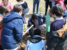 Alumnos del colegio Zola plantan 100 árboles en una clase práctica sobre cuidado de la naturaleza