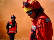 Simulacro de incendio en la Urbanización Molino de la Hoz